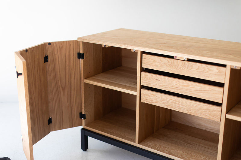 Modern luxury Baughman credenza styled in a dining room