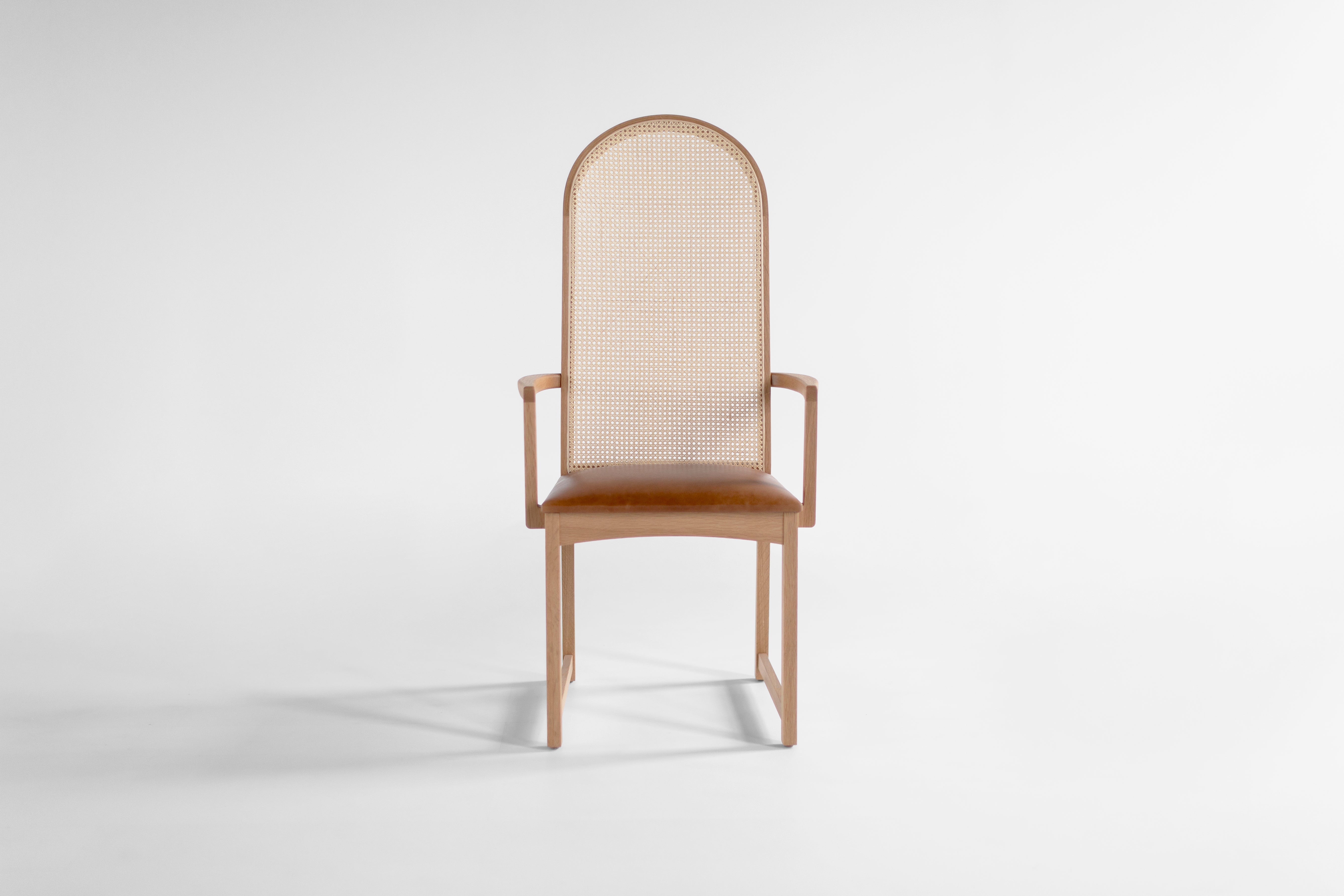 Milo Baughman Highback Arch Dining Chair With Arms - 335