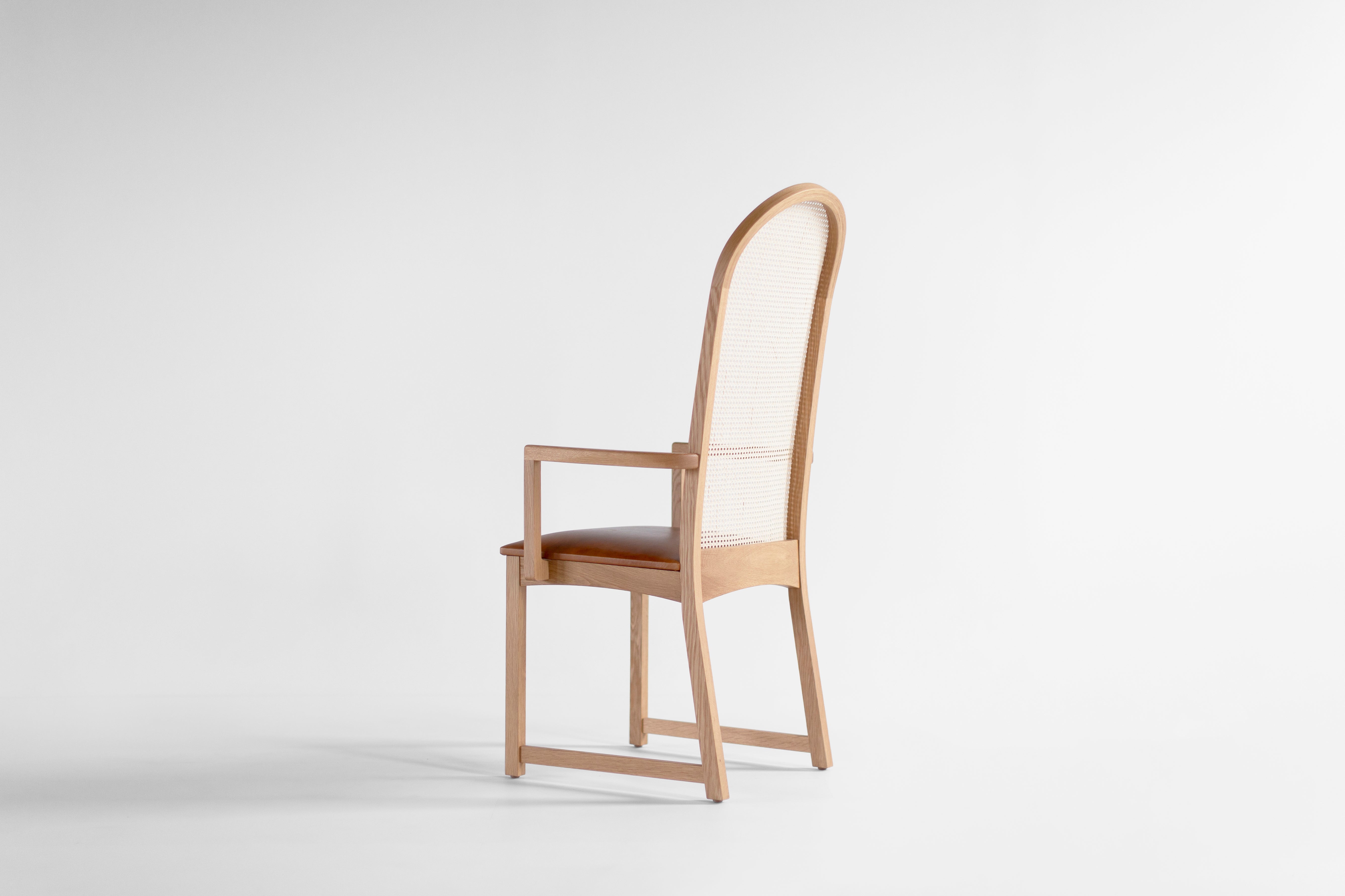 Milo Baughman Highback Arch Dining Chair With Arms - 335