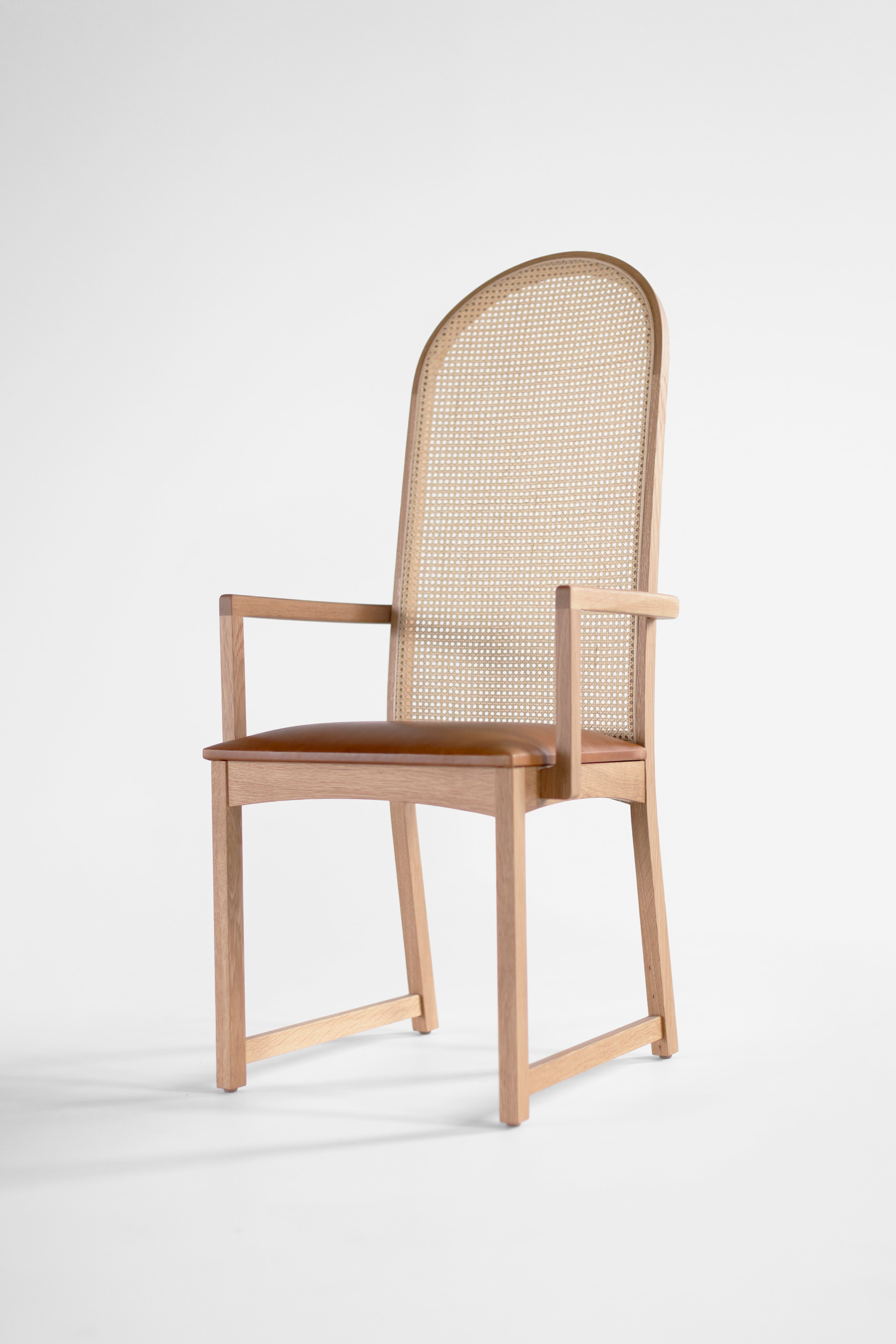 Milo Baughman Highback Arch Dining Chair With Arms - 335