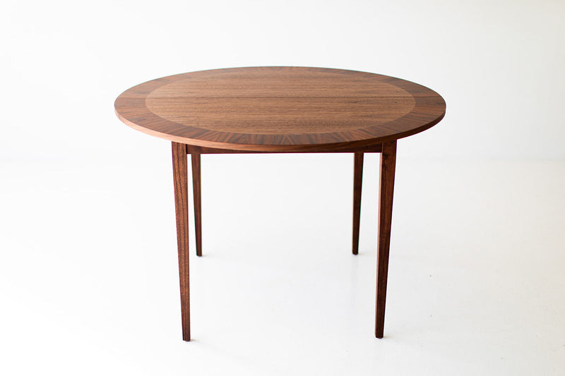 Overhead view of the round tabletop