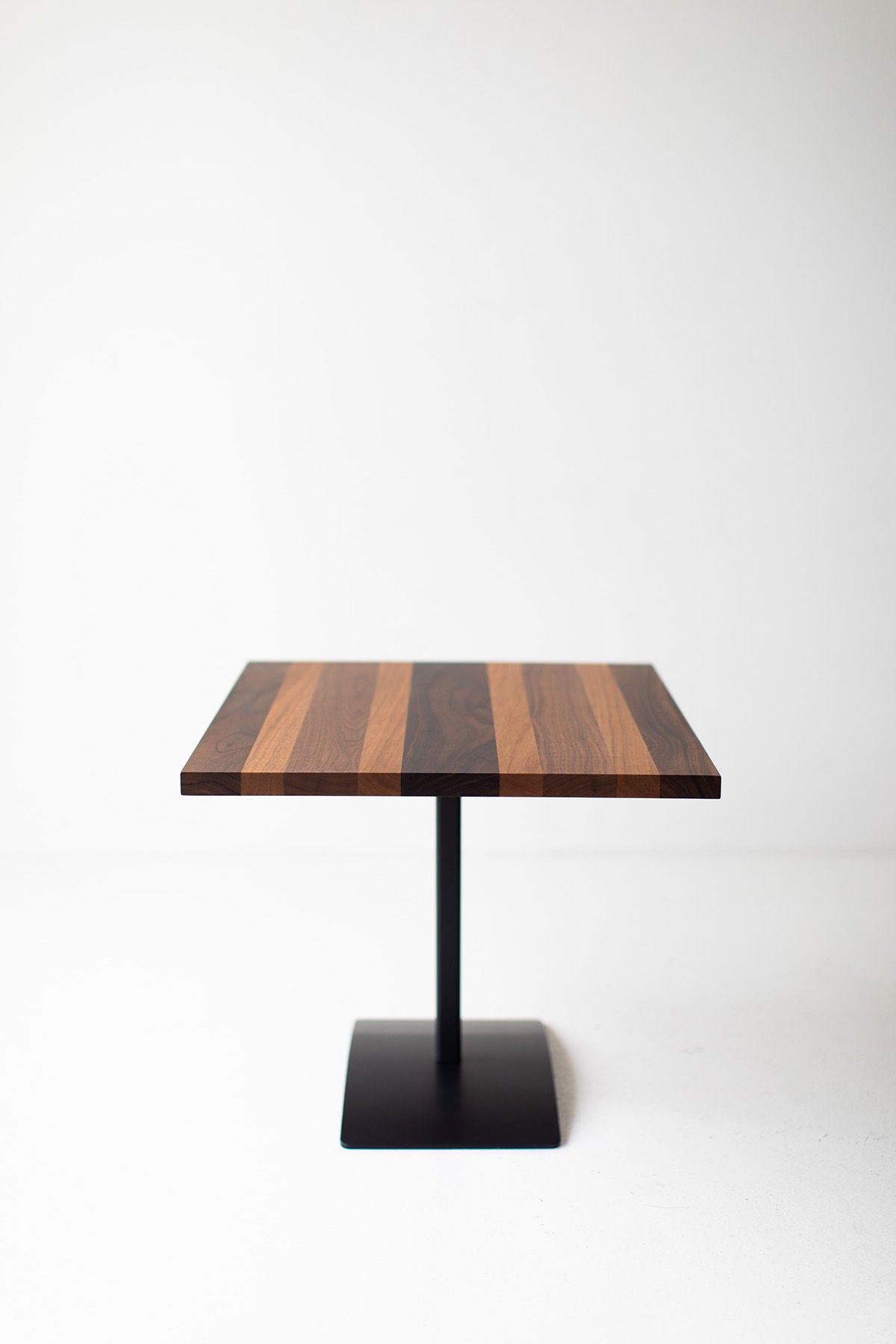 Milo Baughman Striped Top Pedestal Cigarette Table B390S 03