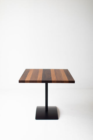 Milo Baughman Striped Top Pedestal Cigarette Table B390S 03