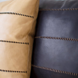 Mode Black Leather Throw Pillow 0125 04