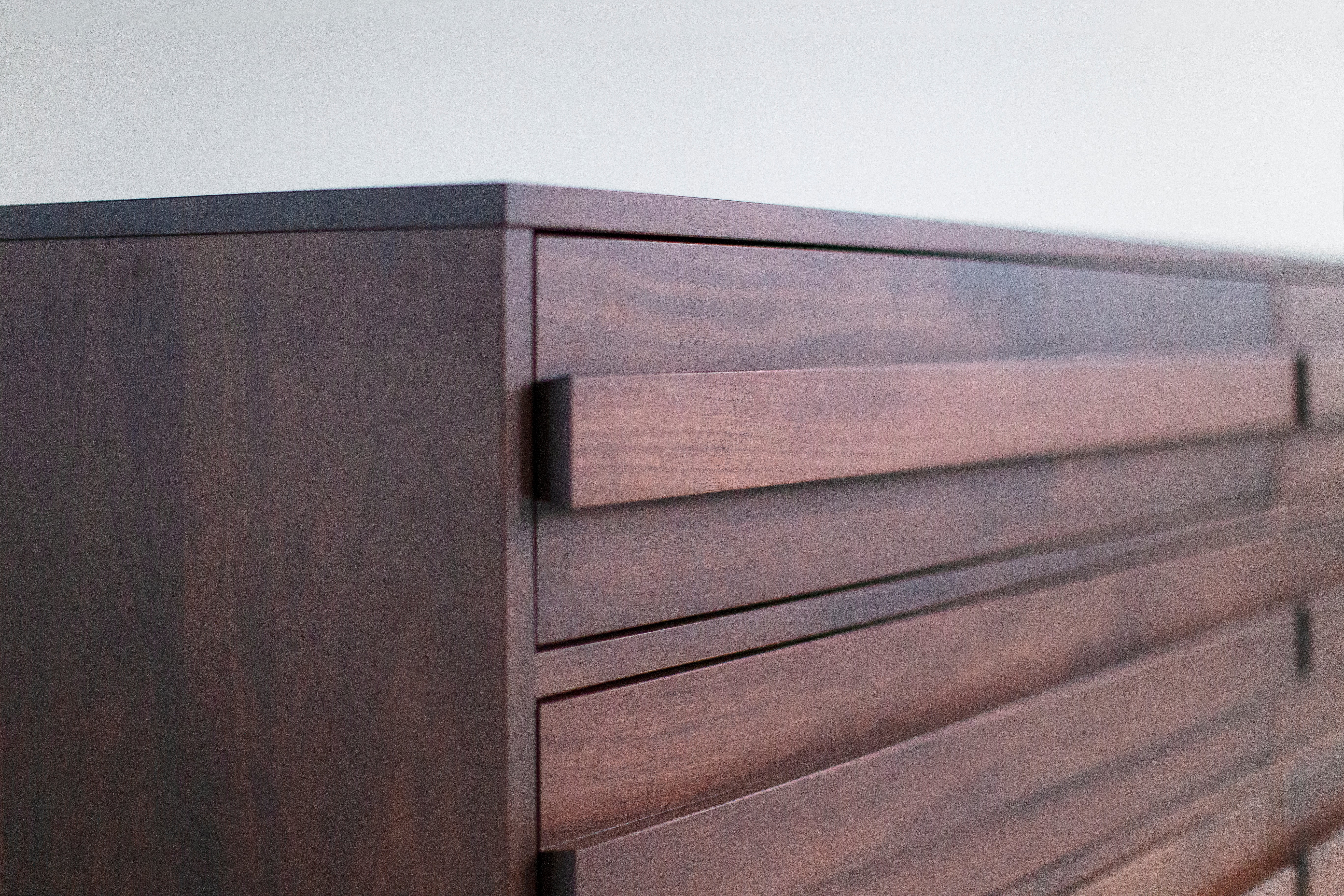 Modern 6 Foot Walnut Dresser - 0926
