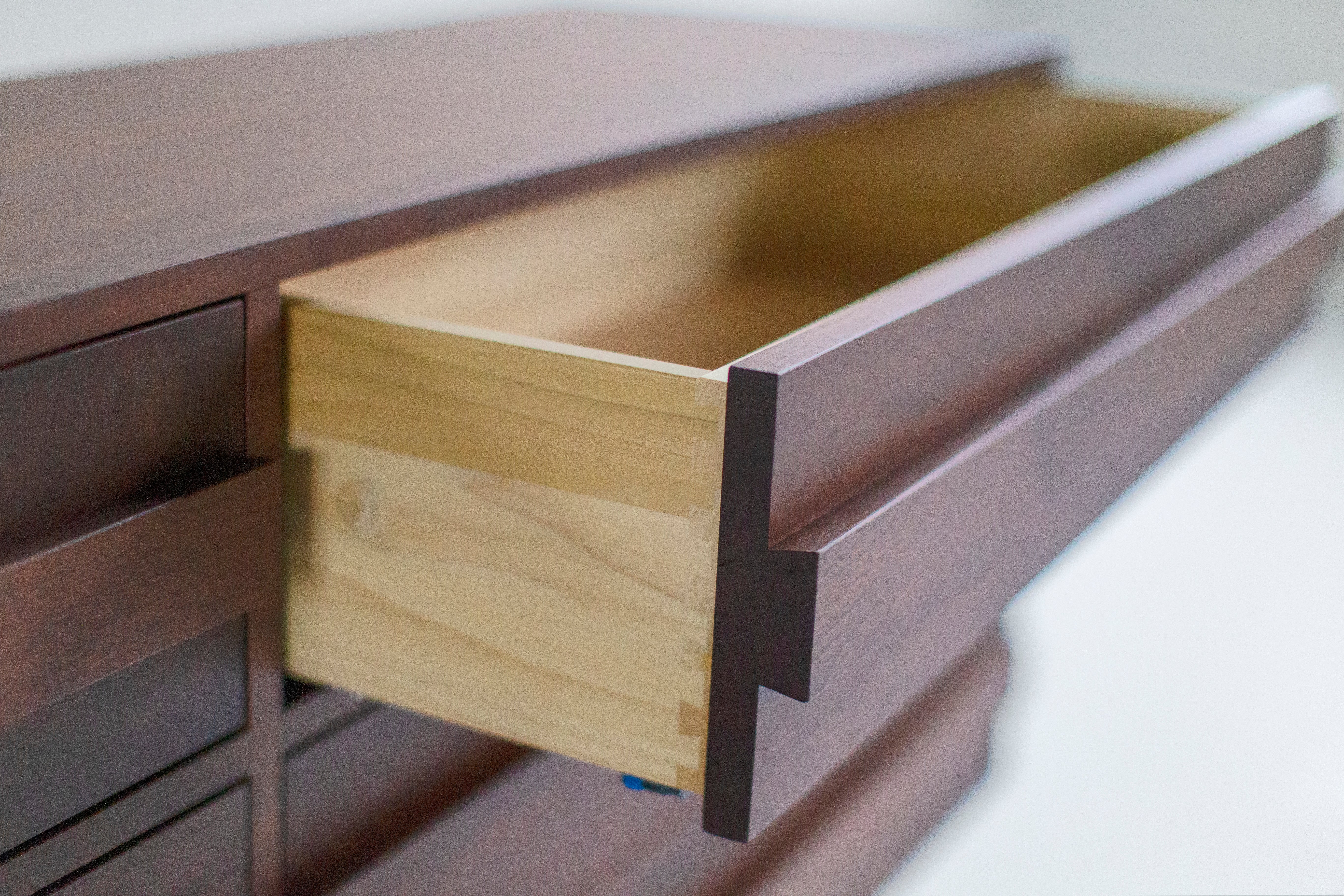 Modern 6 Foot Walnut Dresser - 0926