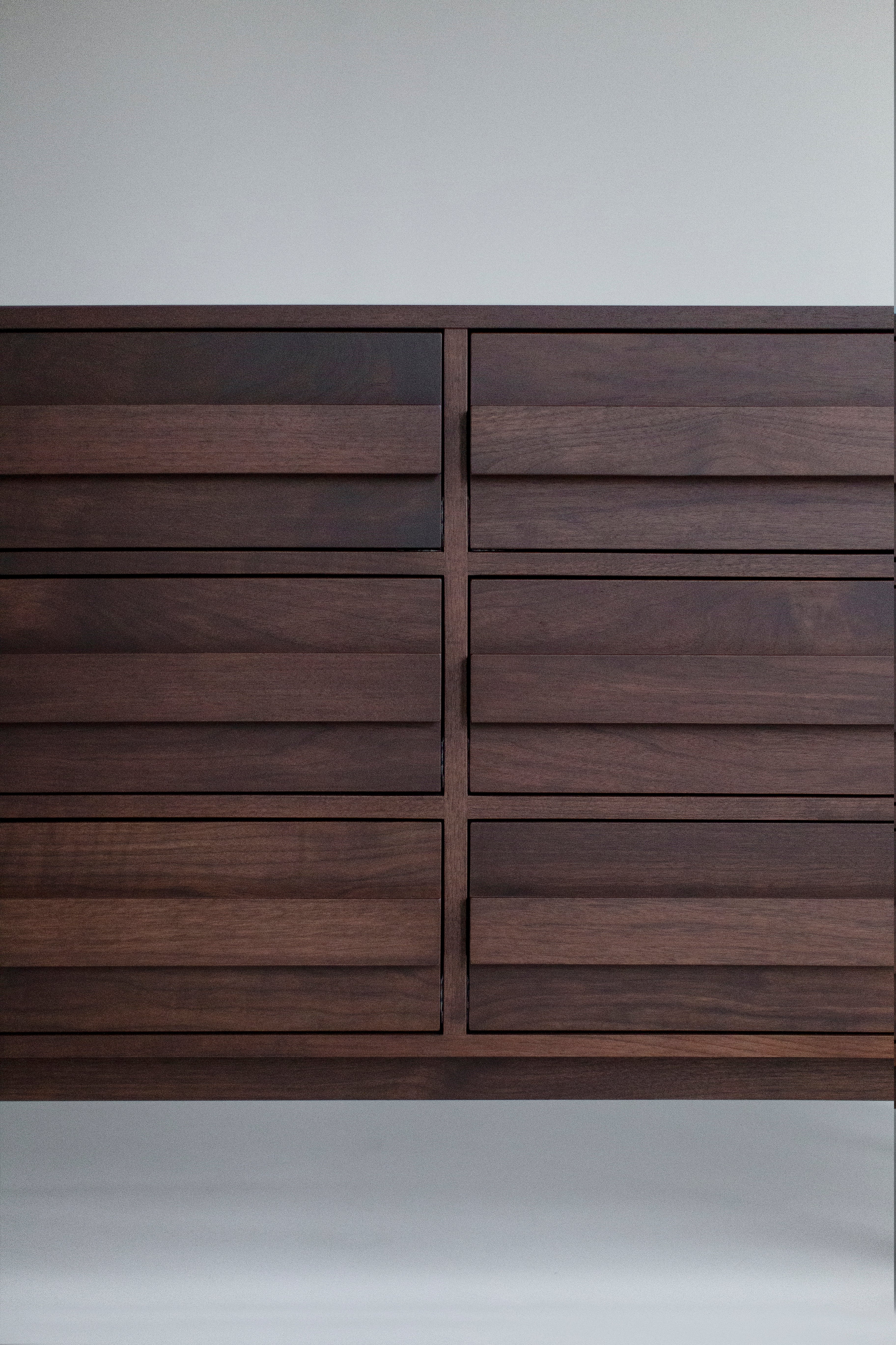 Modern 6 Foot Walnut Dresser - 0926