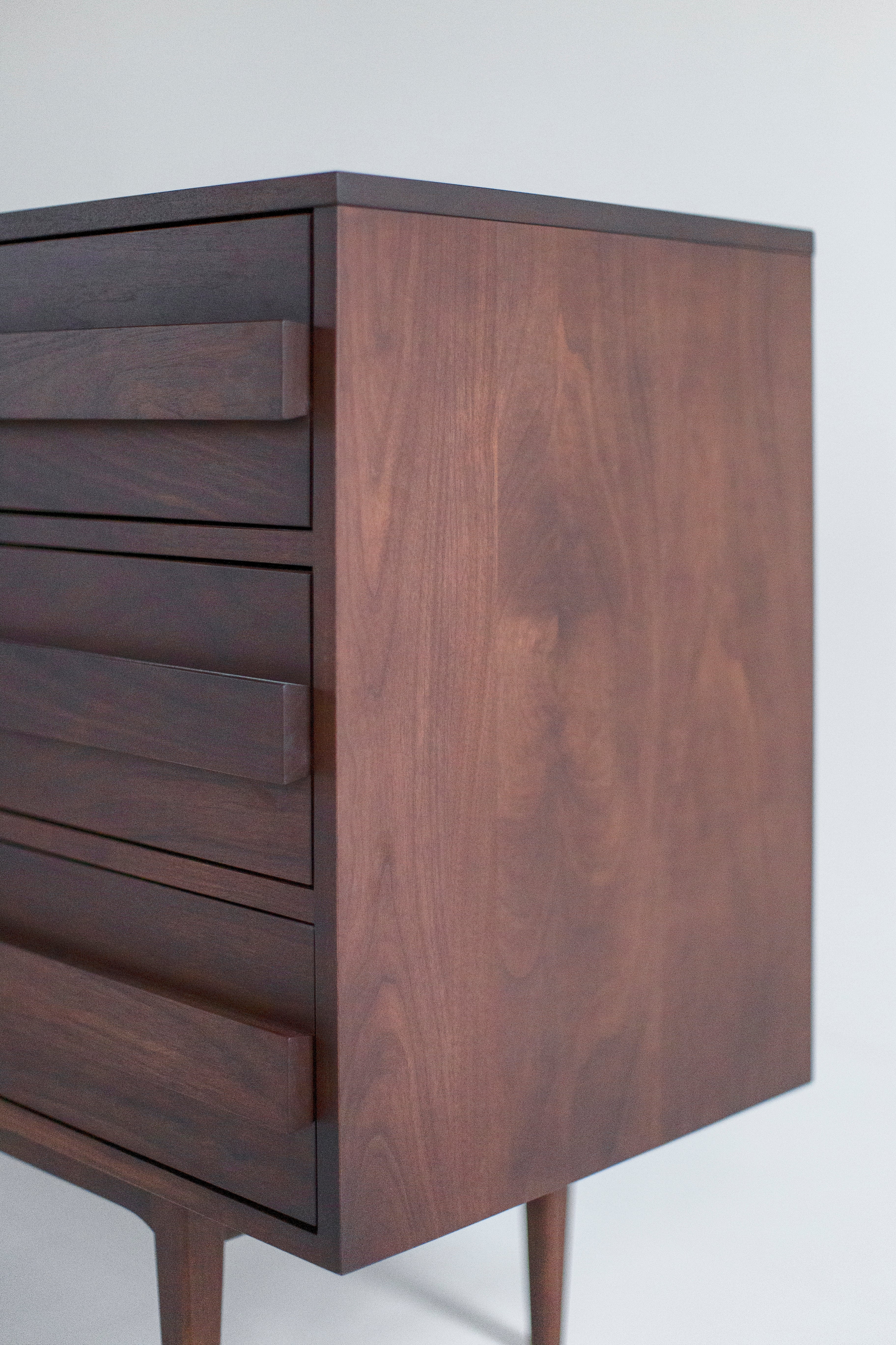 Modern 6 Foot Walnut Dresser - 0926