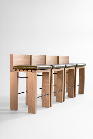 Modern Bar Stool Leather Seat Chile, image 3