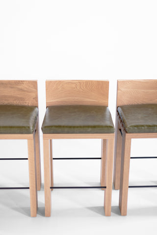 Modern Bar Stool Leather Seat Chile, image 4