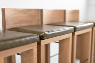 Modern Bar Stool Leather Seat Chile, image 6