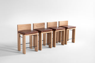 Modern Bar Stool Leather Seat Chile, image 8
