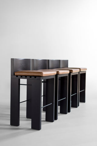 Modern Bar Stool Leather Seat Chile, image 10