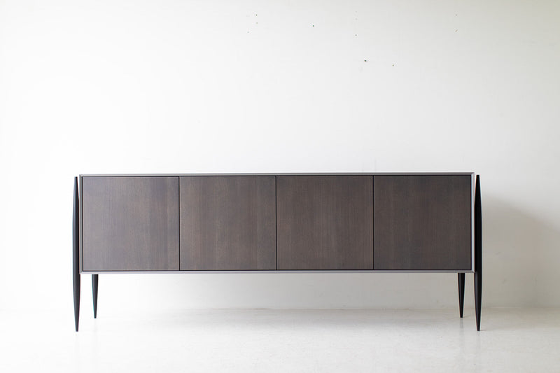Modern luxury grey Cambre credenza by Craft Associates®, front view