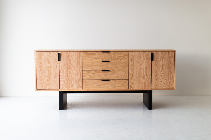 Modern luxury oak credenza, The Baron by Bertu Home, front view
