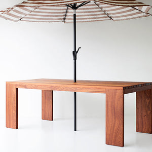 Modern Patio Furniture Chile Slatted Top Dining Table, Image 05