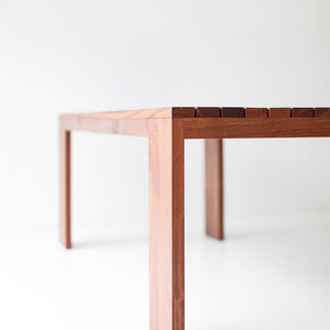 Modern Patio Furniture Chile Slatted Top Dining Table, Image 08