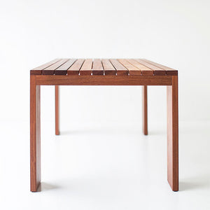 Modern Patio Furniture Chile Slatted Top Dining Table, Image 09
