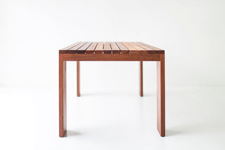 Modern Patio Furniture Chile Slatted Top Dining Table, Image 09