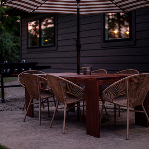 Modern Patio Furniture Chile Slatted Top Dining Table, Image 10