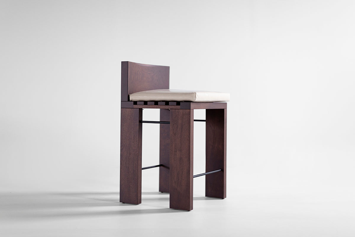 Modern Walnut Chile Counter Stool - 6126