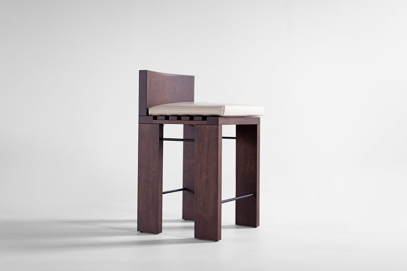 Modern Walnut Chile Counter Stool - 6126