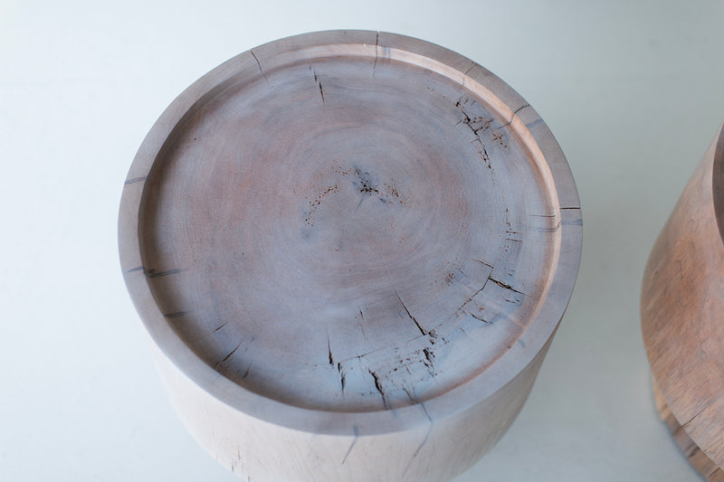 Overhead view of The Breeze side table's whitewashed wood top
