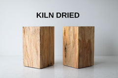 Organic modern natural maple stump side table by Bertu Home, front view