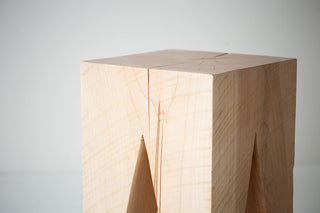 Close-up of the sculpted natural maple Vega