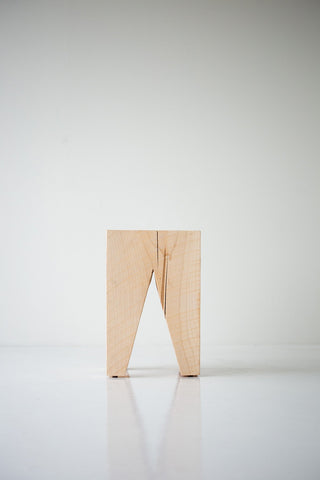 Natural maple Vega side table, front view