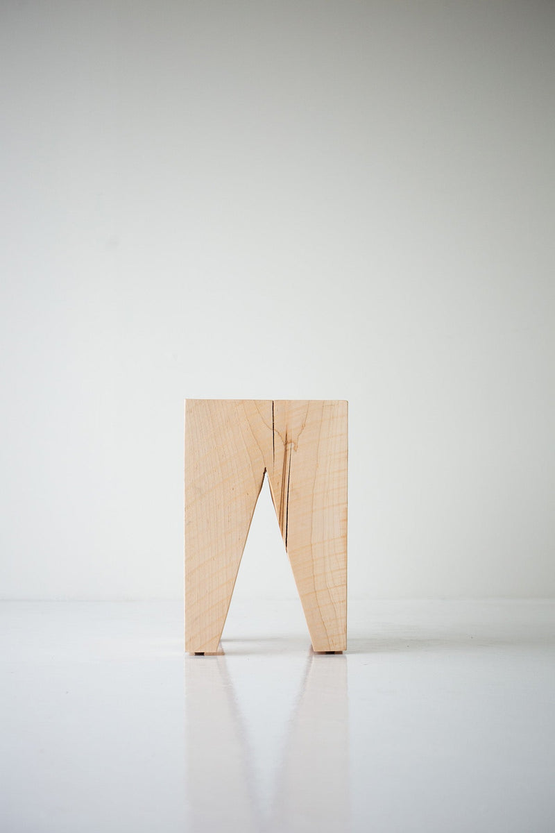 Natural maple Vega side table, front view