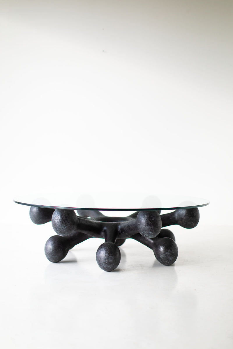 Side profile of the black bronze coffee table