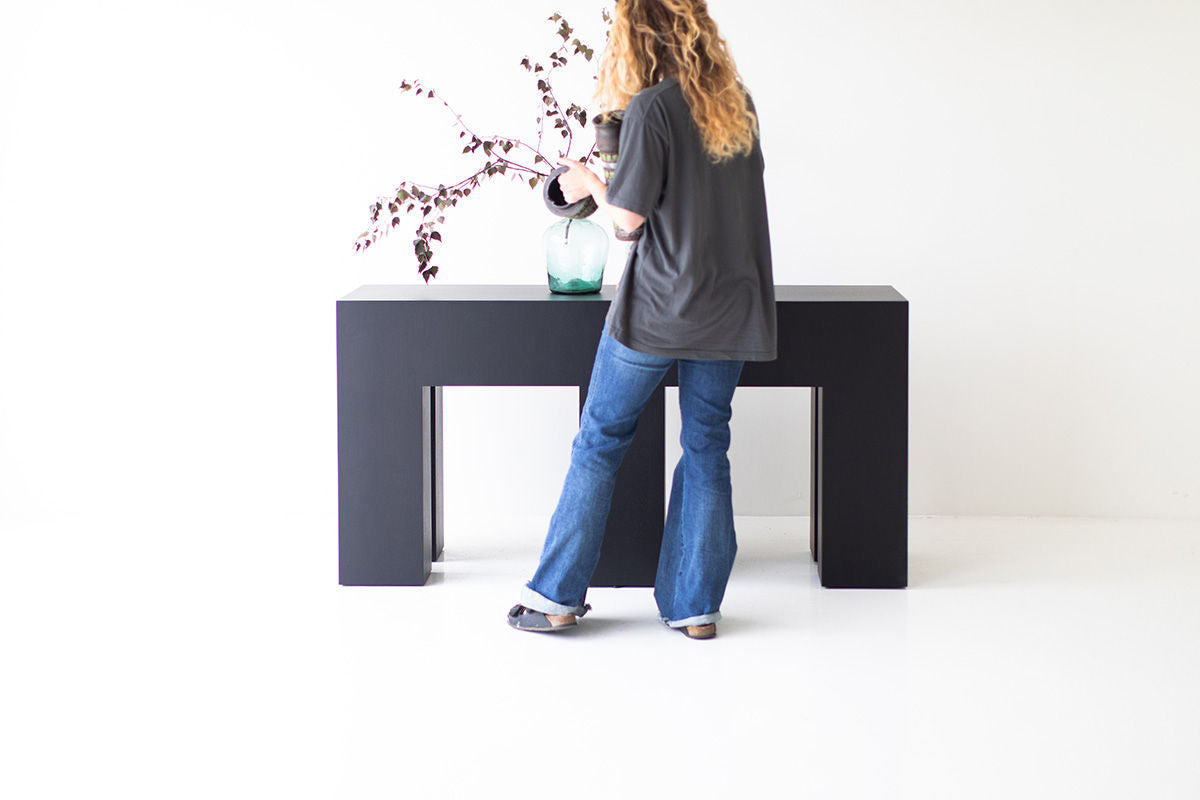 Modern Black Walnut Console Table - The Mondo for Bertu Home - 0824