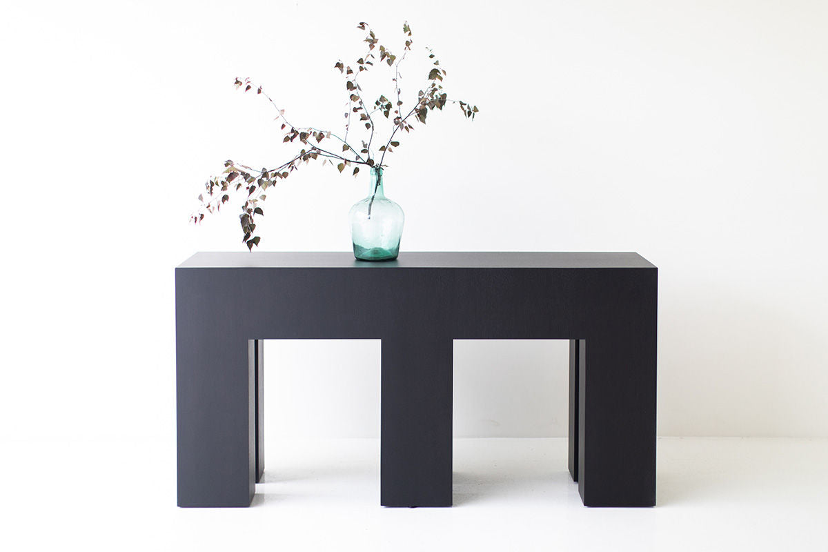Modern Black Walnut Console Table - The Mondo for Bertu Home - 0824