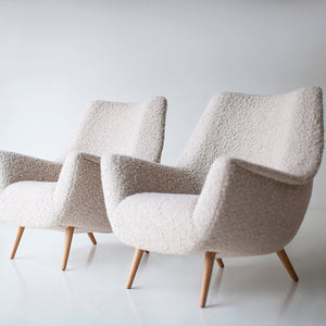 Modern Danish Lounge Chairs by Lawrence Peabody | Boulcle Fabric 1