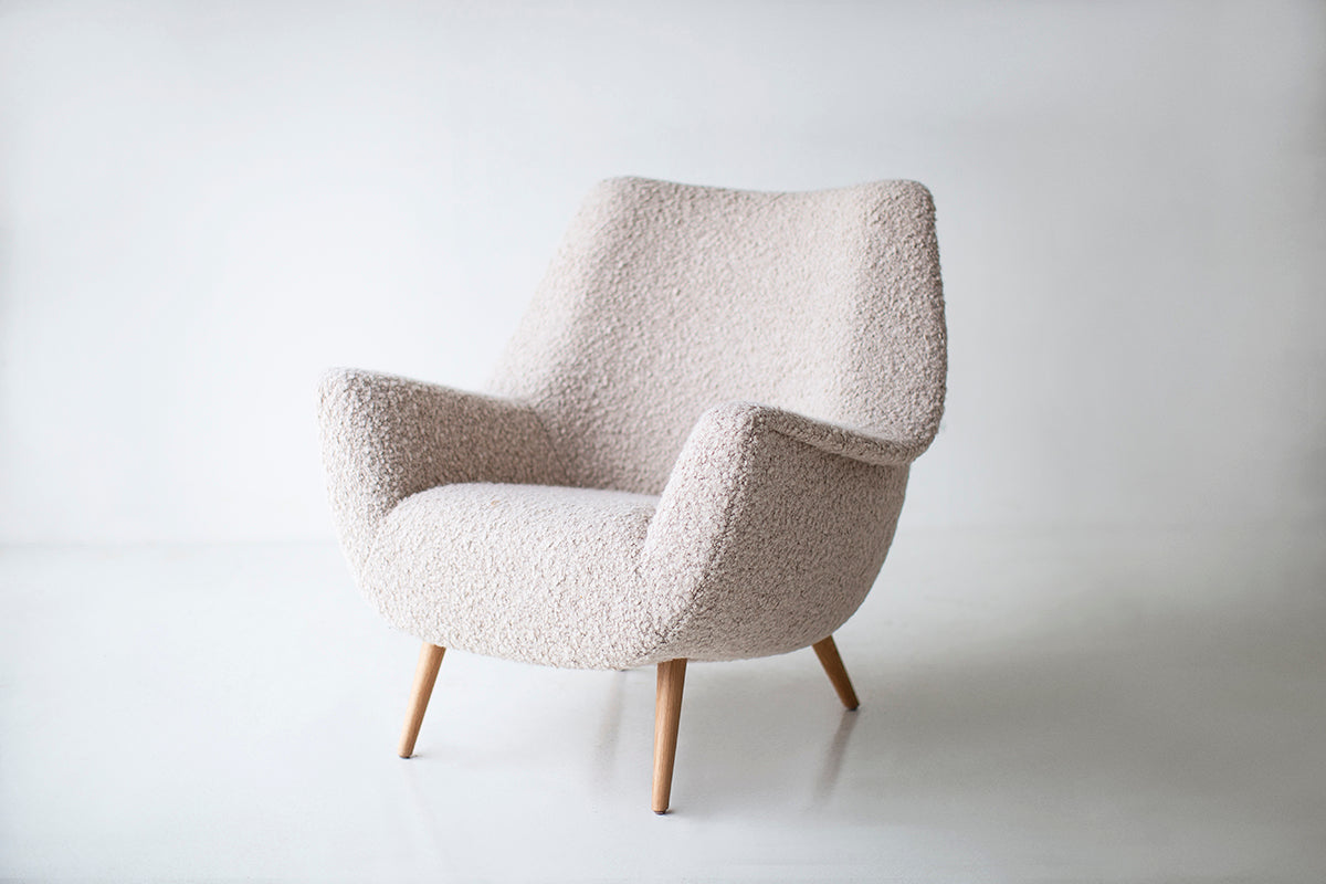 Modern Danish Lounge Chairs by Lawrence Peabody | Boulcle Fabric 7