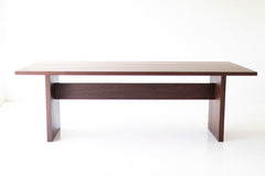 Modern luxury walnut Toko dining table, front view