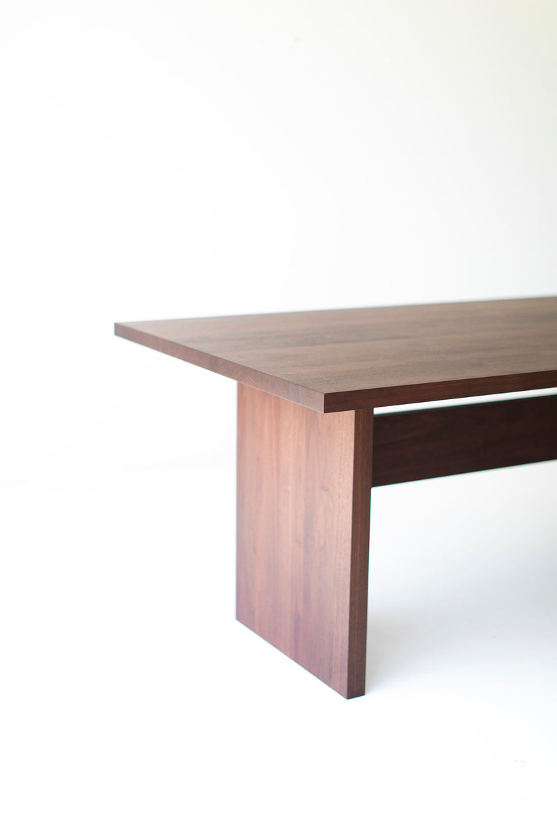Detail of the commercial-grade finish on the Toko tabletop