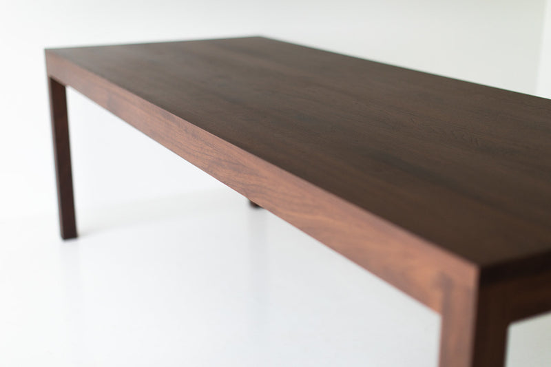The Christopher modern luxury walnut dining table, angled view