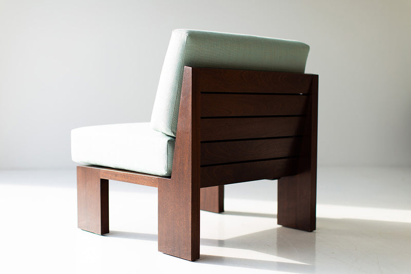Modern outdoor lounge chair on a patio