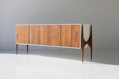 Modern luxury teak Cambre credenza by Craft Associates®, front view