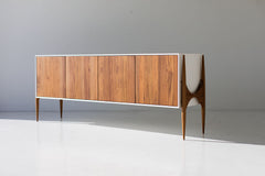 Modern luxury teak Cambre credenza by Craft Associates®, front view