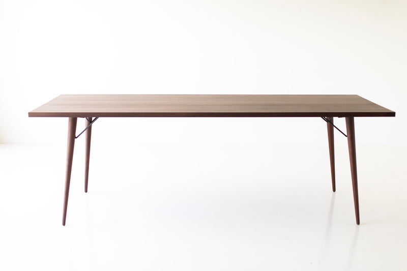 Modern luxury New York walnut table styled with place settings