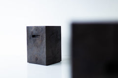 Modern wood side table with cutouts made from a solid maple stump