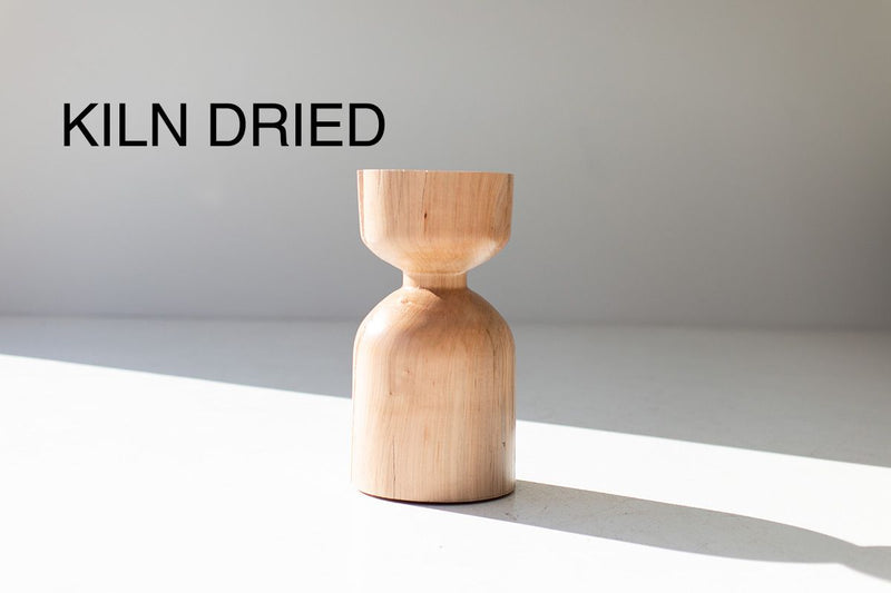 Modern luxury natural maple side table, The Roma, front view