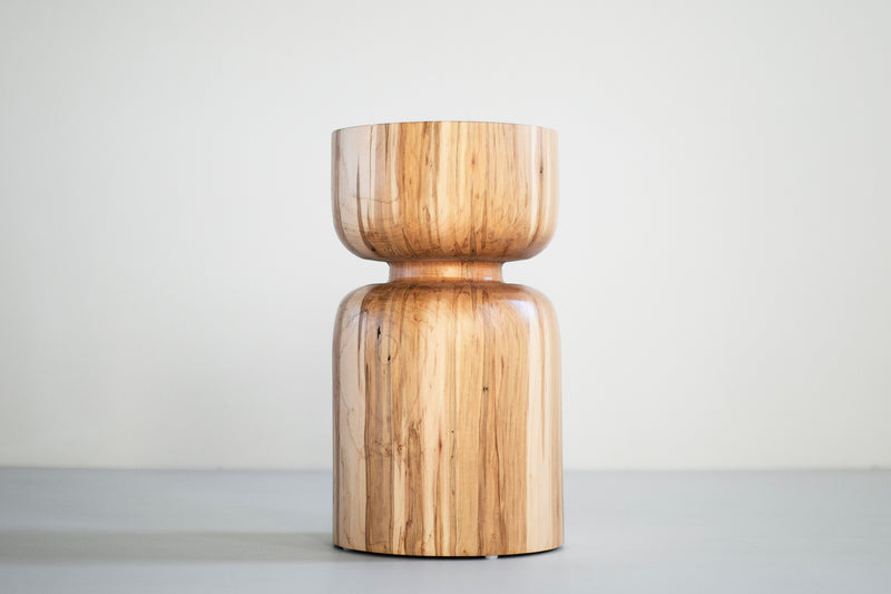 Solid maple stump counter stool from the Roma collection