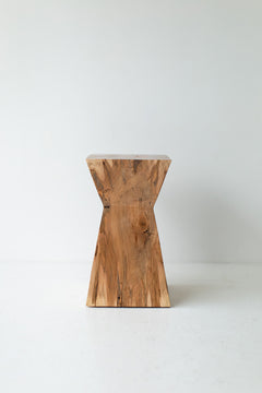 Close-up of the natural commercial grade finish on the Sol end table
