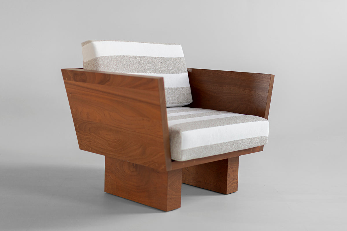 Outdoor Lounge Chair with Striped Fabric - The Suelo® - 5626