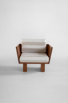 Outdoor Lounge Chair Striped Fabric Suelo, image 3