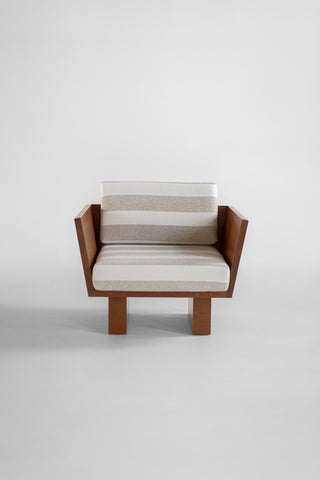 Outdoor Lounge Chair Striped Fabric Suelo, image 3
